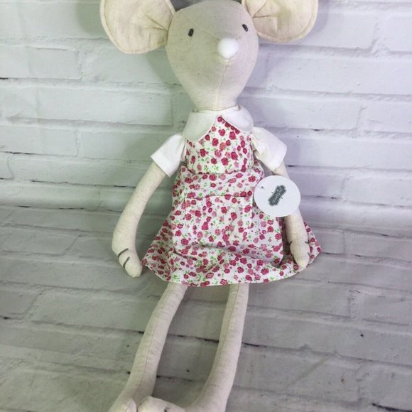 Mud Pie Other - Mud Pie Whimsical Mouse Girl Plush Stuffed Animal